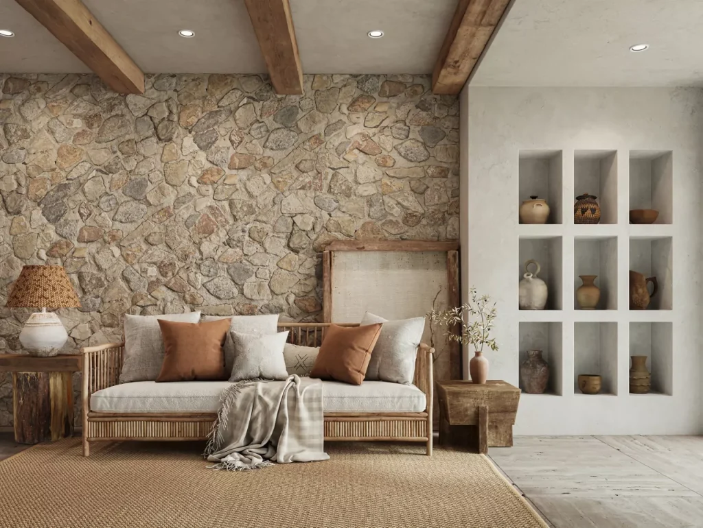 Natural Wall Texture Ideas: Rustic, Sandstone, and Marble Finishes